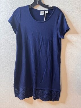 Unbranded Navy Dress with Lace Hem